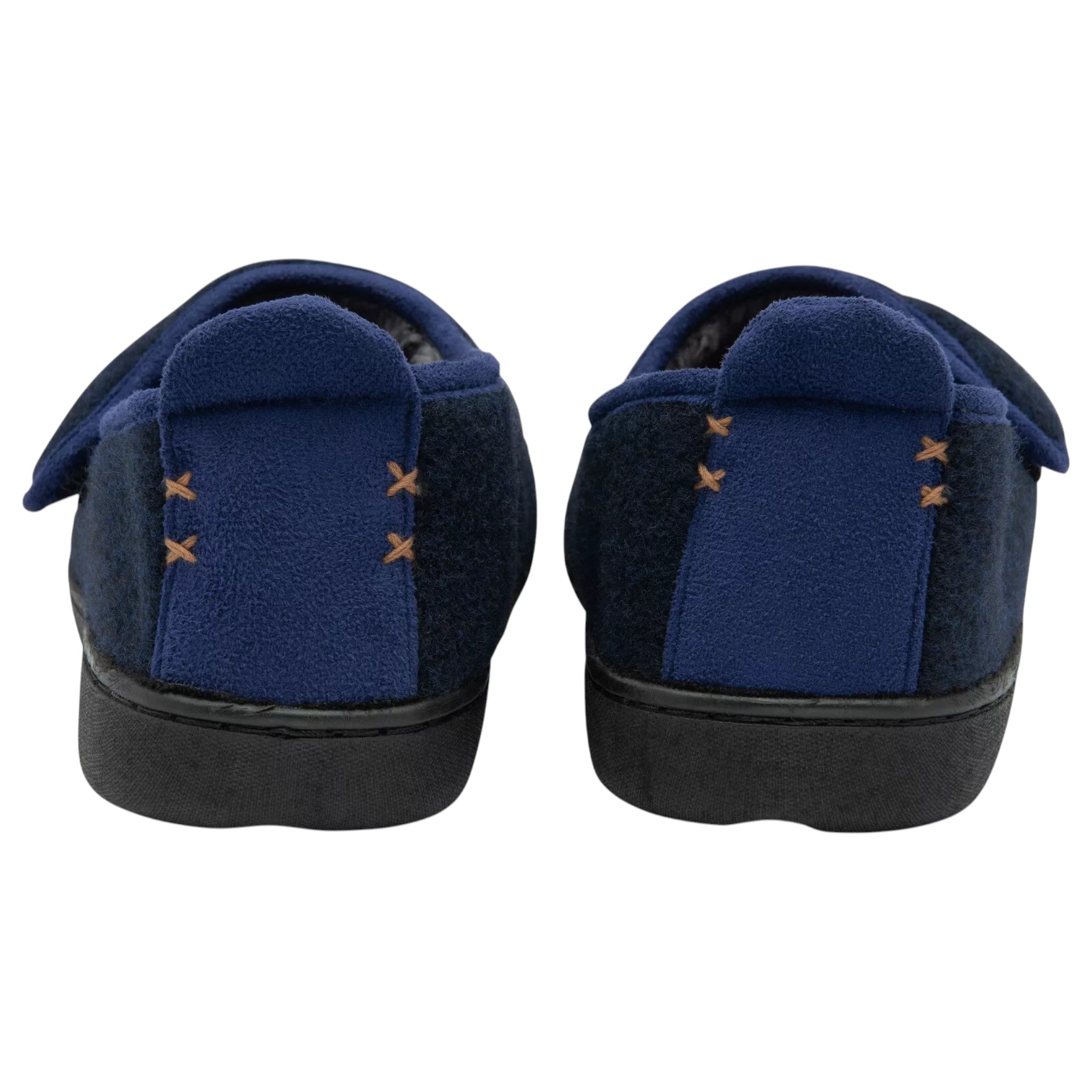 Dunlop men’s orthopaedic slippers with touch fastening and memory foam insole in navy